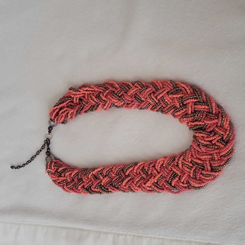 Orange bead necklace